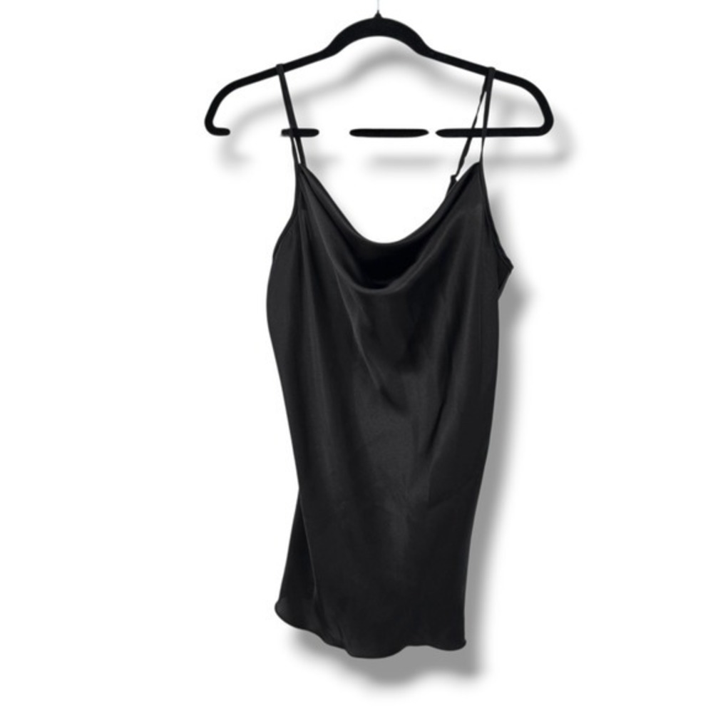 Nik and Nash Black Cami Top Sleeveless Cowl Neck Made in‎ USA Size Medium